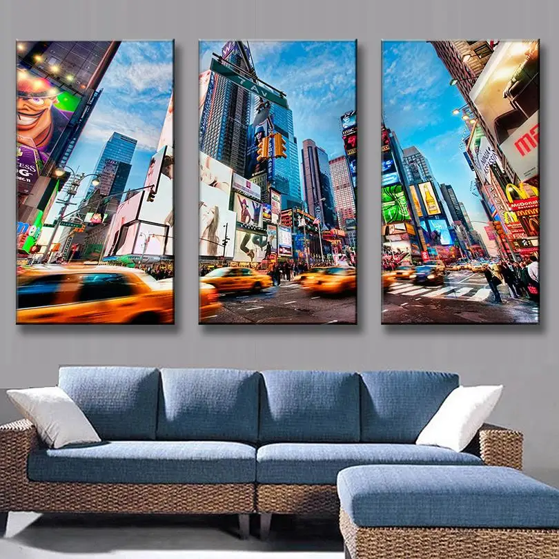 3 Pcs/Set Landscape New York Street Canvas Prints Painting Modern Colorful City View Wall Art Home Decorative Picture | Дом и сад