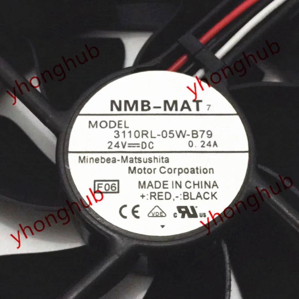NMB MAT 3110RL 05W B79 DC 24V 0.24A 3 жильный 80x80x25 мм Сервер вентилятор охлаждения|square fan|server fandc 24v