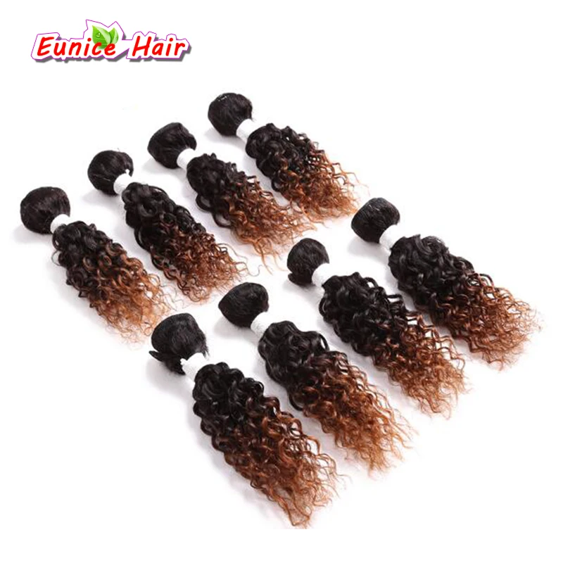 

One Pack For Full head Ombre #1B/30 deep curly hair weft 8 bundles kinky curly hair extension Unprocessed jerry curly deep wave