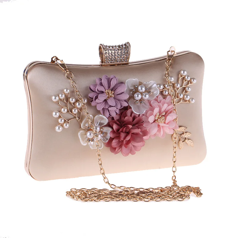 

Stylish Diamond Floral Clutch Bag Handbag Luxury Evening Bag Women Sequined Beading Handbags Dress Shoulder Messenger Bags