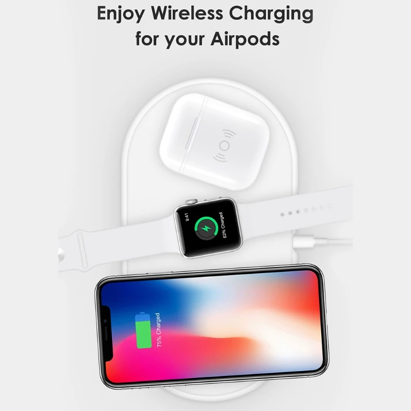 Чехол с беспроводным зарядным приемником для Apple Airpods QI Standard беспроводной
