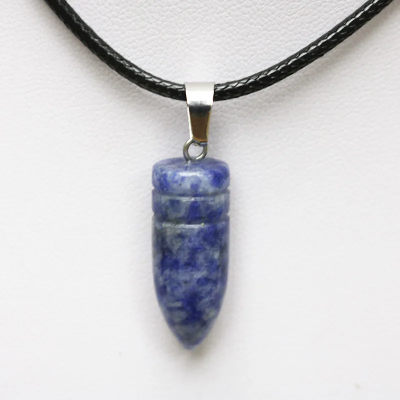 1 шт 25 мм подвески из натурального камня кулон в форме пули с украшением виде