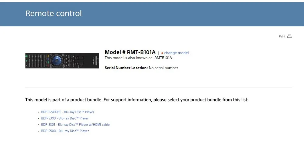 RMT-B101A дистанционного Управление для sony Blu-Ray проигрыватель дисков BDP-S300 BDP-S301 BDP-S500 RMT-B100A BDP-S2000ES