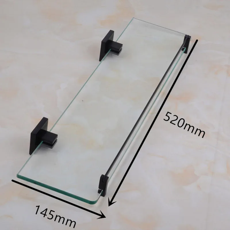 

Bathroom Shelf Wall Mounted Antique Brass Black Chrome Shampoo Shower Soap Storage Glass Rack Holder for Bathroom Kitchen Bath