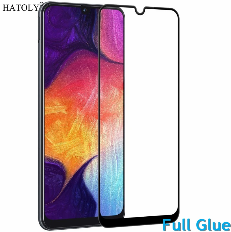 Закаленное стекло с полным клеем для samsung Galaxy A10 A105F защита экрана полное покрытие