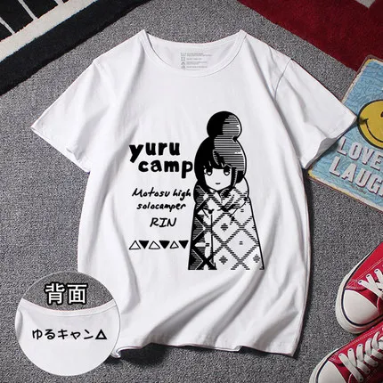 Новинка; футболка для косплея из аниме «Yuru Camp»; футболка Shima Rin; летние хлопковые футболки с короткими рукавами - Цвет: 05