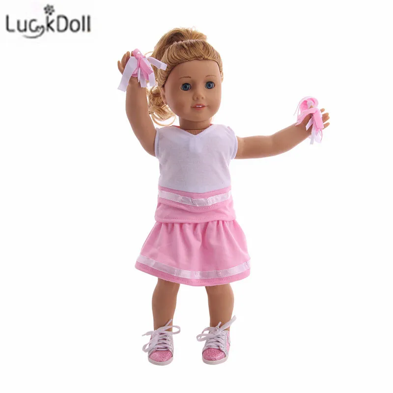 LUCKDOLL/новый модный костюм черлидера на лето 18 дюймов американская кукла или 43 см