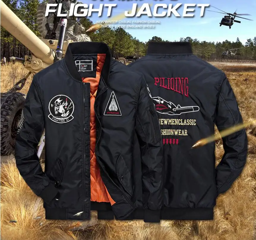 Куртка Hyweacvar Мужская с вышивкой|air force coat|pilot air forceflight jacket |