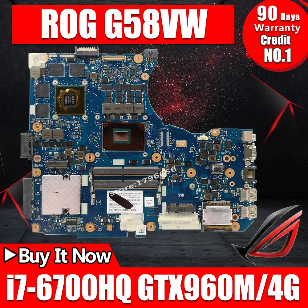 G551VW материнская плата для ноутбука For Asus G551V N551V G58VW FX51VW N551VW Материнская I7-6700HQ GTX960M
