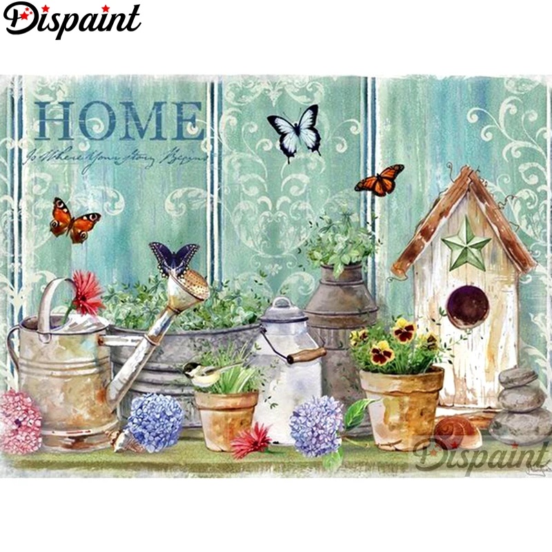 

Dispaint Full Square/Round Drill 5D DIY Diamond Painting "Flower butterfly" Embroidery Cross Stitch 3D Home Decor A12825