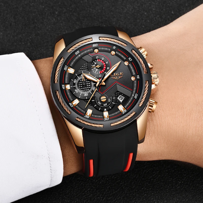 Relogio Masculino LIGE новые мужские часы Топ люксовый бренд уникальные спортивные