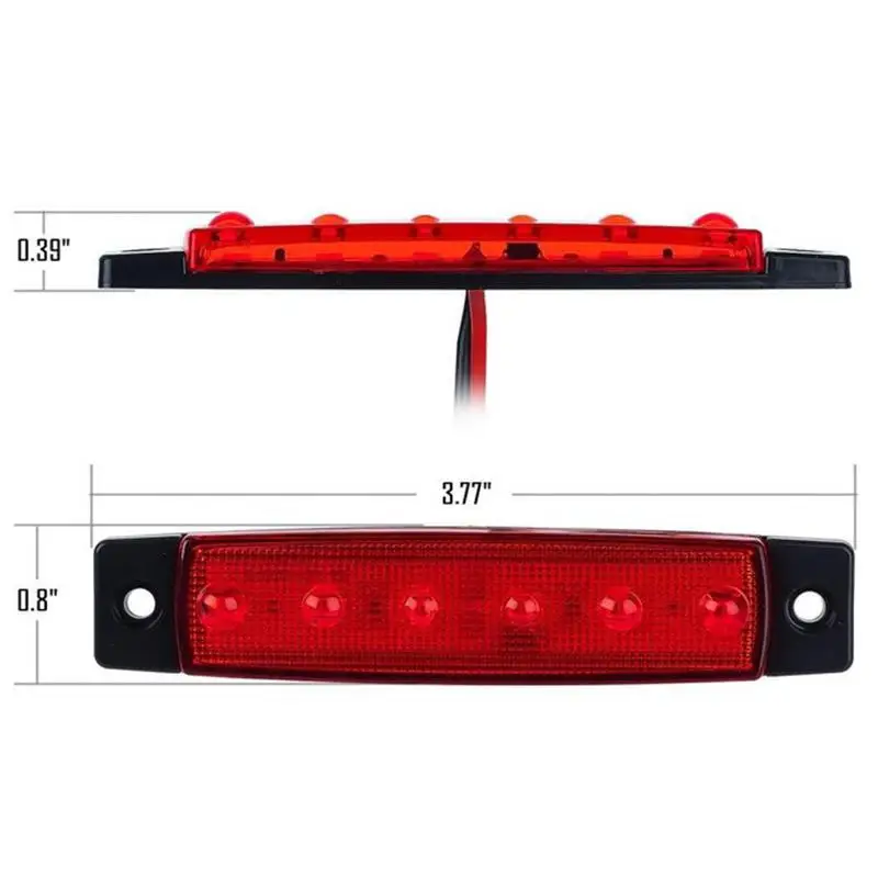 10 шт. 6LED/pc Авто сигнальный индикатор Боковой габаритный фонарь задние фонари зазор задние фонари для автобус, грузовик, фургон караван RV грузовик