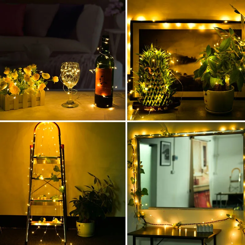 

5/10/M Waterproof Remote Control Fairy Lights Battery Operated LED Lights Decoration 8 Mode Timer String Copper Wire Christmas