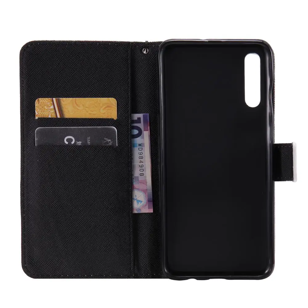 Кожаный чехол для Pouzdro Samsung Galaxy A50 A 50 A505F A505 бумажник с мультяшным рисунком флип