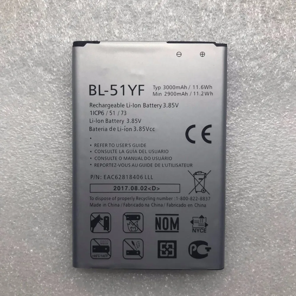 Новая батарея 3000mAh для LG G4 H818 H815 H819 H810 BL-51YF перезаряжаемая литий-ионная внутренняя