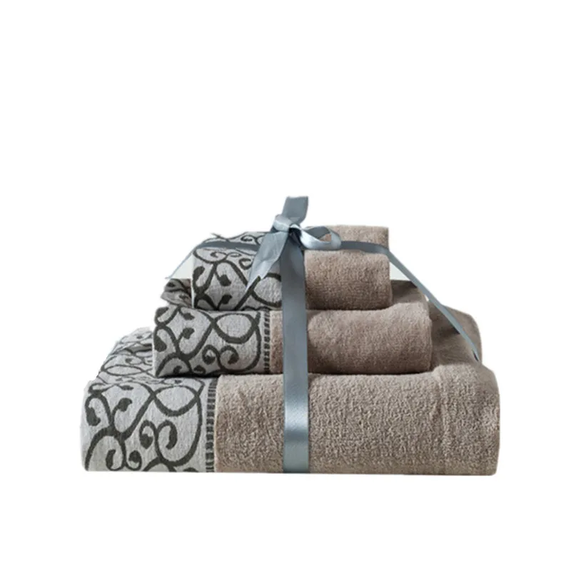 3pcs/set Grey Soft Cotton Towel Set Beach Shower Bath Face Body Washcloths for Adult Fashion Creative Gifts Home Hotel|cotton towel set|towel