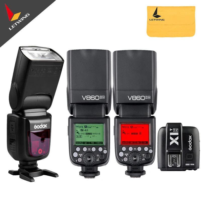Свободная яркость или яркость! 3 * Godox V860II N i TTL 2 4G Li Ion Flash Speedlite + X1T Trigger для Nikon с
