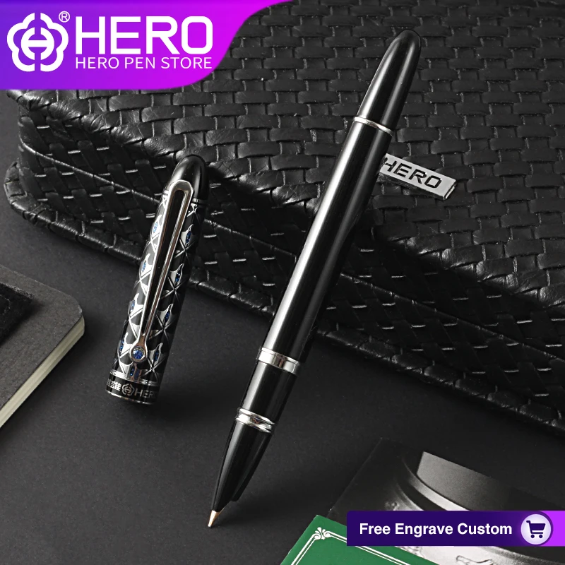 Ручки перьевые Hero с золотым наконечником из кристалла для офиса и делового письма, перо Iraurita с подарочной коробкой, гладкая ручка 1110.