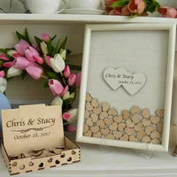 personalize white frame wedding guest book alternative drop top box customize guestbook wood heart guestbook with wedding sign