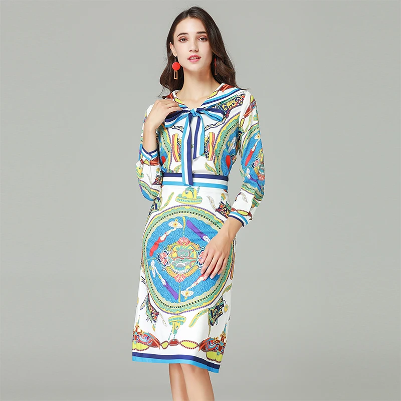 2018 осенние модные тонкие комплекты с принтом женские высококачественные рубашки