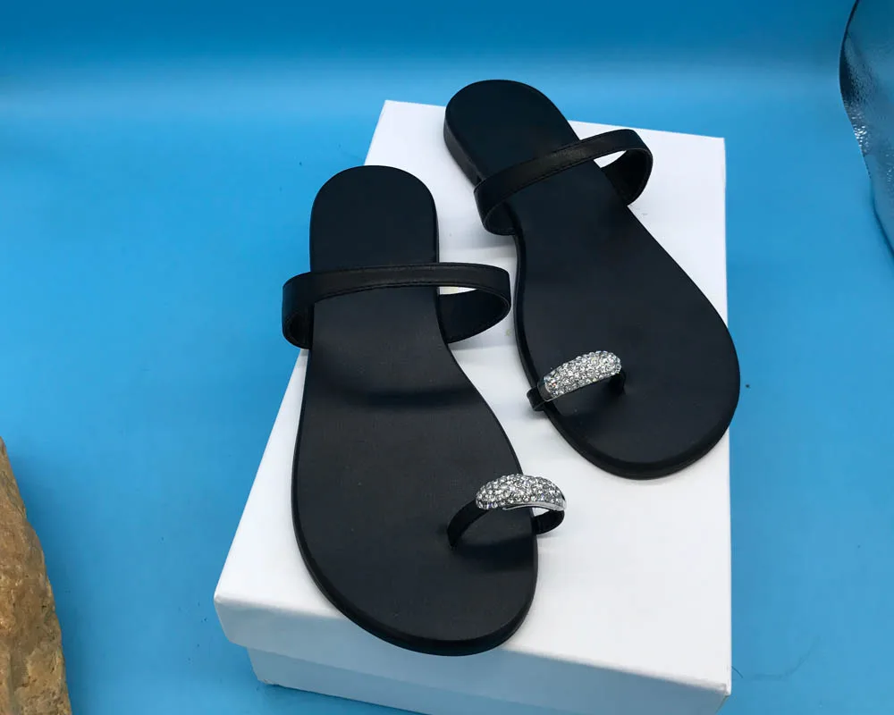 Женские шлепанцы из натуральной кожи KATHLYN WONG коровьей с кристаллами|cow leather slippers|cow