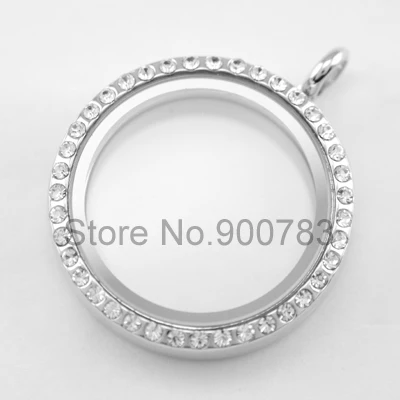 5 шт. 30 мм плавающий медальон с кристаллами Серебряный Магнитный медальон|floating