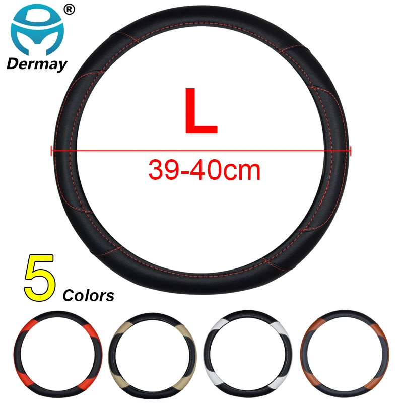 

DERMAY Steering Wheel Cover PU Leather Fit Outer Diam 39-40cm