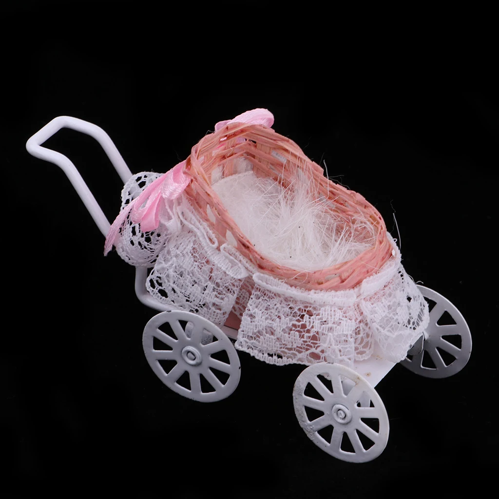 Мини-коляска из сплава игрушка детская коляска 1/12 кукольный домик миниатюрные