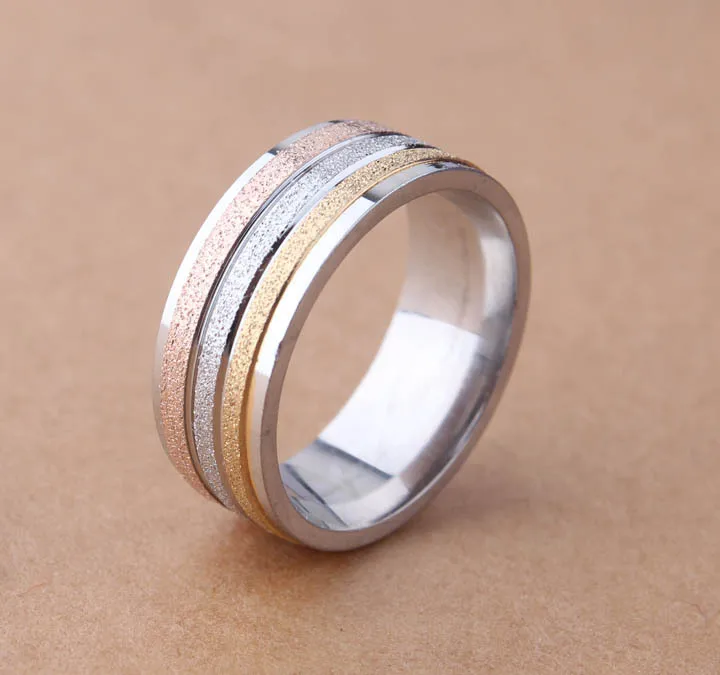 

Кольцо из розового золота и серебра, 8 мм, 3 цвета