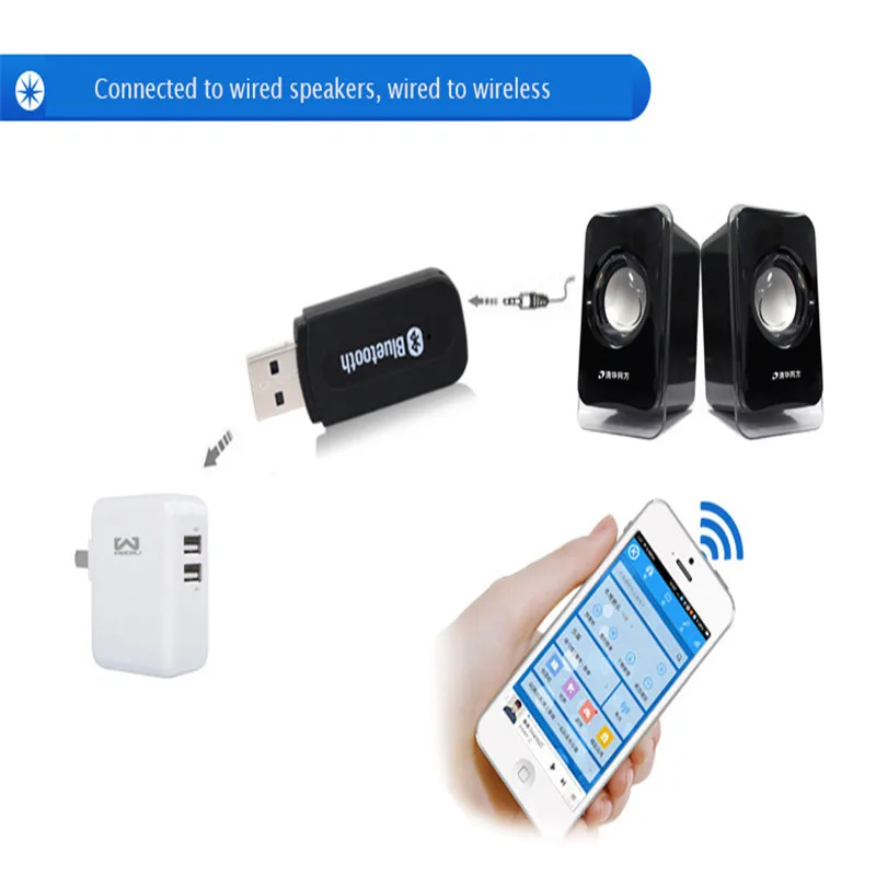 Bluetooth AUX беспроводной портативный мини музыкальный аудио приемник адаптер 3 5 мм