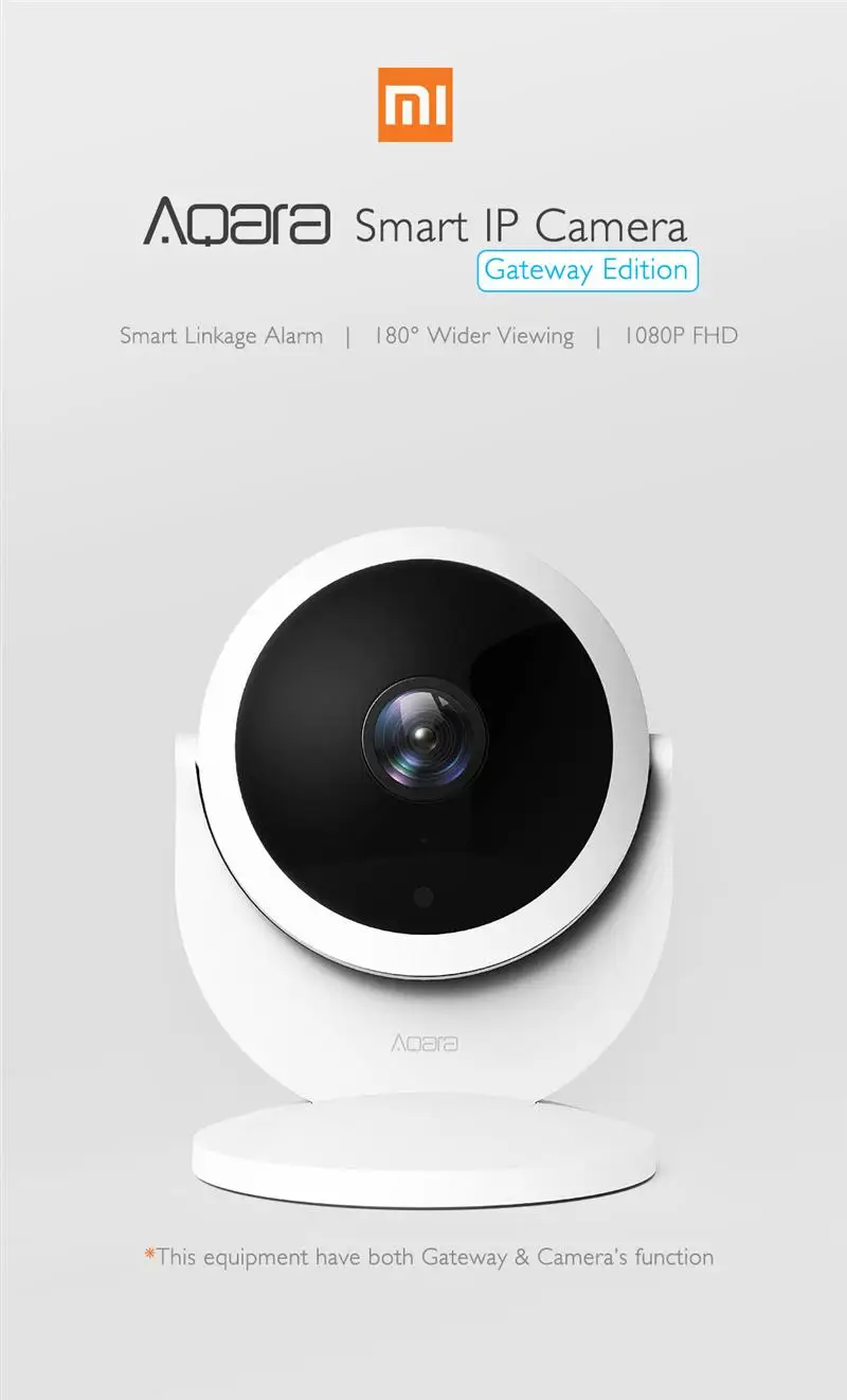 Оригинальный хаб xiaomi aqara cam (шлюз версия) с функцией шлюза 1080 P 180 градусов для xiaom mi