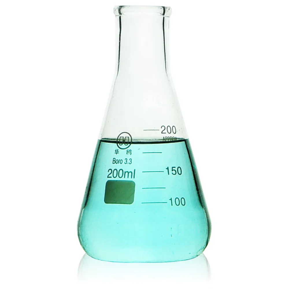 200 мл фляга Erlenmeyer лабораторное боросиликатное стекло химия коническая бутылка