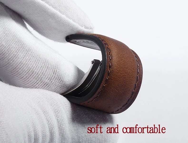Handmade Watch Accessories Vintage Genuine Crazy Horse Leather 19MM 20MM 21MM 22MM 23MM Brown Watchband Watch Strap
