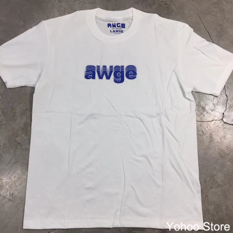 2018SS Новая коллекция Для мужчин футболка AWGE Oversize-футболка женщин 100% хлопок