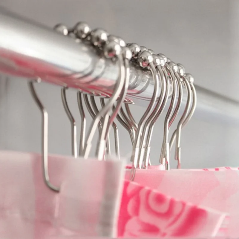 10 шт./упак. полированная Атлас Никель 5 ролик мяч Душ Шторы Кольца Крючки ржавчины