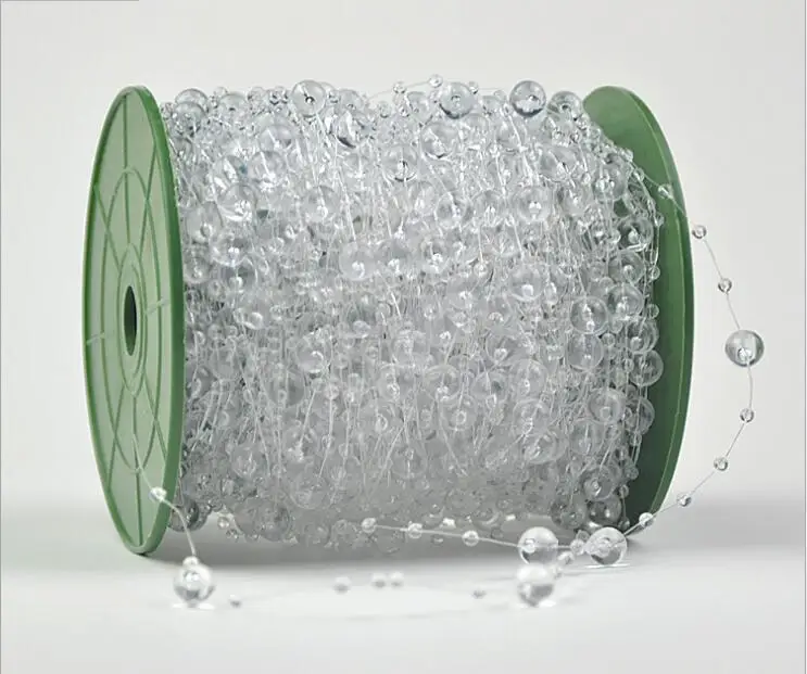 60 метров Хрустальные акриловые бусины гирлянда для свадьбы украшение в виде