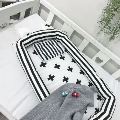 black and white Новинка, для детей 0-3 лет, супер, для новорожденных, бионическая кровать, многофункциональная, игровая Подушка, кровать - Цвет: black and white