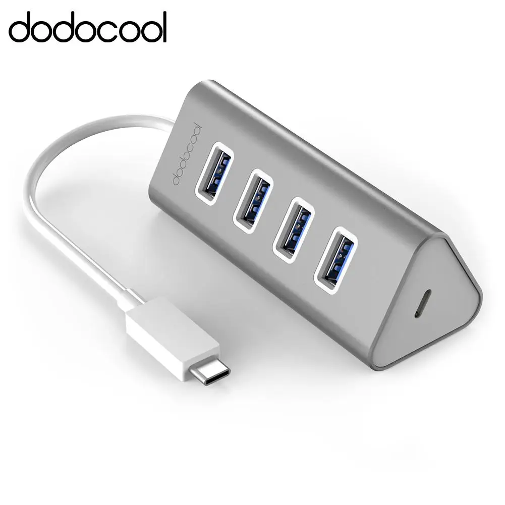 USB концентратор dodocool алюминиевый на 4 порта 3 0 с портом Type C|4 port usb 3.0|4 usbport |