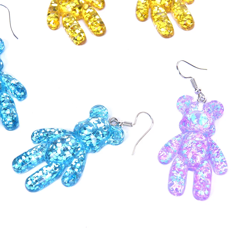 Fashion HandCraft Bear Drop Earrings For Women Party Jewelry Korean Multicolor Crystal Acrylic Long Earring Pendant Accessories | Украшения