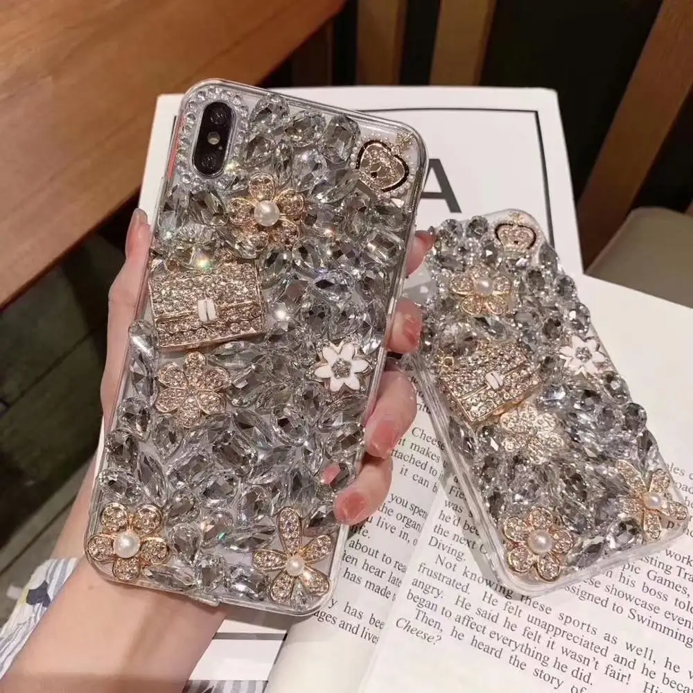 Роскошный 3D чехол XINGDUO со стразами короной и кристаллами для Samsung S10 S8 S9 Plus