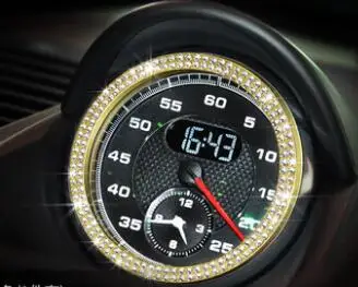 Аксессуары для салона автомобиля Porsche Macan/Cayenne/Panamera/911/Cayman/Boxster, кольцо для часов, отделка автомобиля - Название цвета: Gold