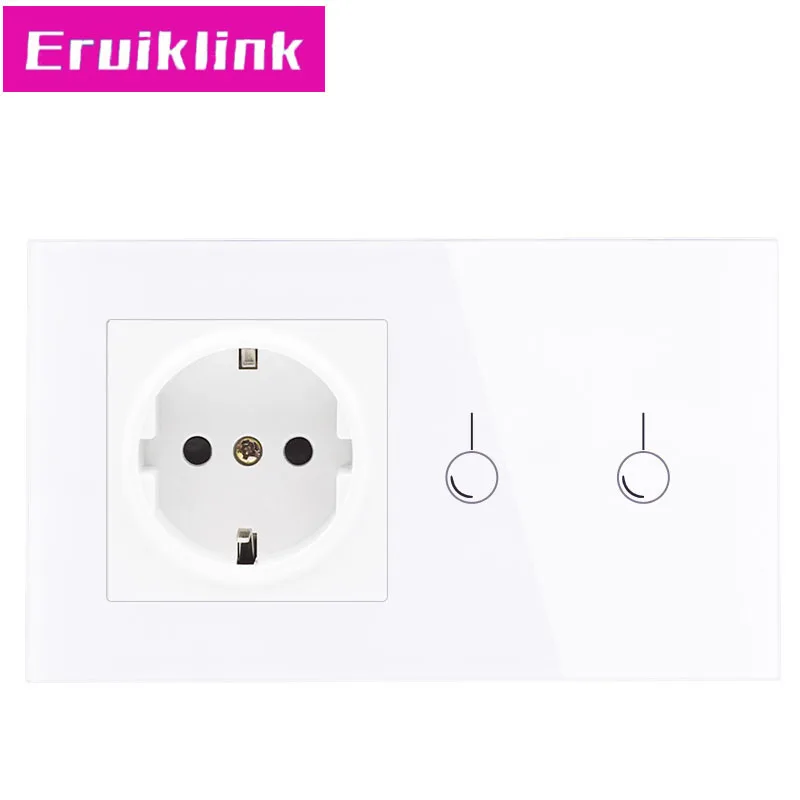 Eruiklink AC220 ~ 250 В белая панель из хрустального стекла настенный сенсорный