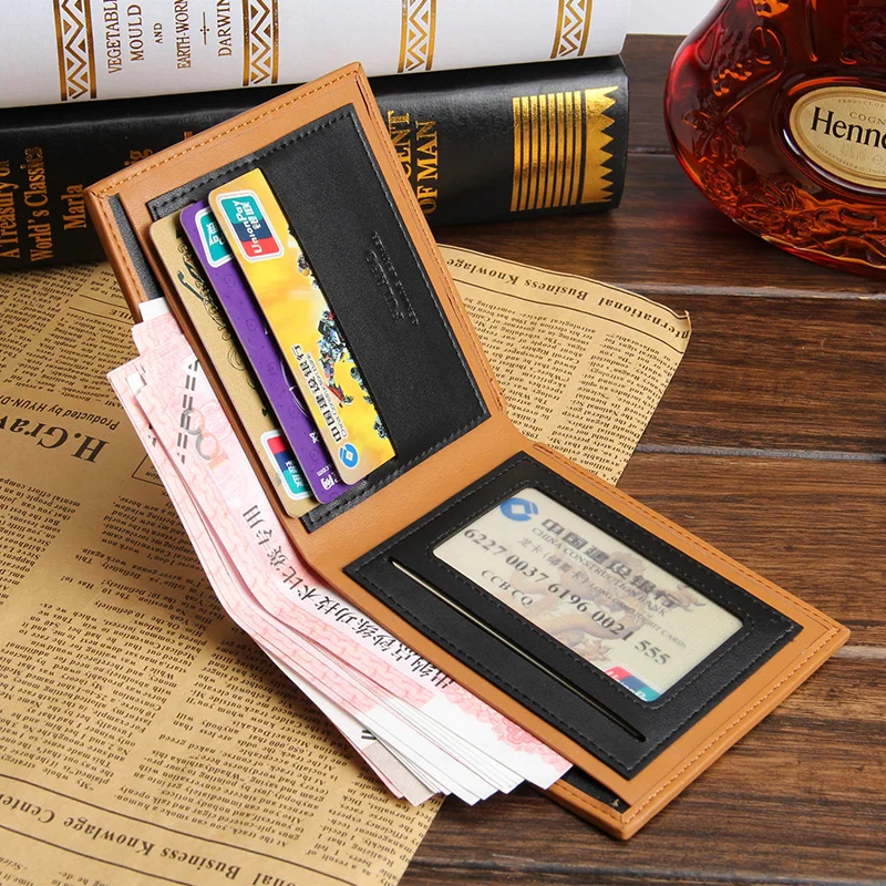 Новые дизайнерские брендовые деловые черные кожаные мужские кошельки короткий