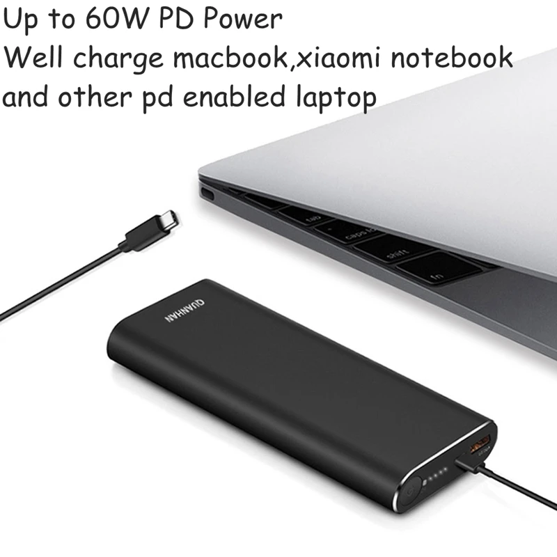 Мощность Bank 20000 mah QC 3 0 PD 45 W 60 для Macbook Pro Тетрадь samsung S9 iPhone XS Xiaomi внешний аккумулятор
