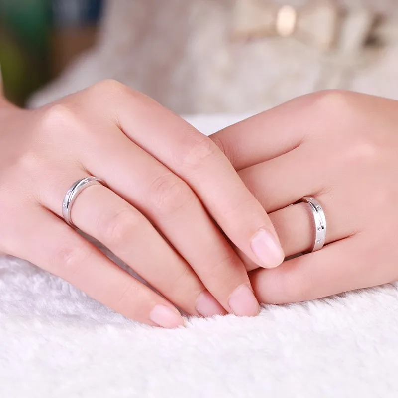 Реальный ZOCAI настоящий бриллиант 0.08CT Сертифицированный I-J/SI DIAMOND HIS AND Her свадебные комплекты браслетов с круглой огранкой из белого золота 18 К Q00951A
