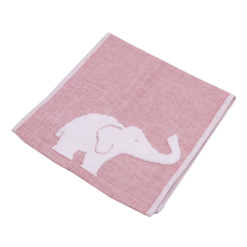 Pink Полотенце для купания С Рисунком Слона из мультфильма, подвешивающее полотенце для ванной, хлопковое, Хорошо Впитывающее Воду, детское полотенце для душа, полотенце для рук - Цвет: Pink