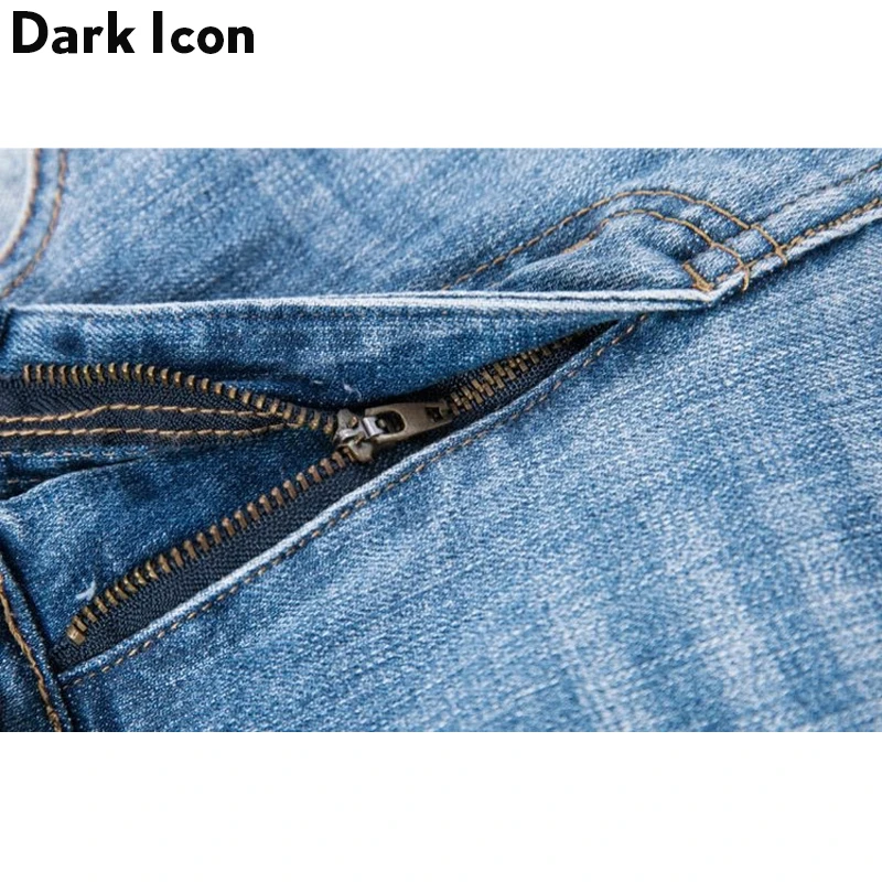 Мужские рваные джинсы в полоску DARK ICON черные полной длины 2019|Мужские джинсы| |