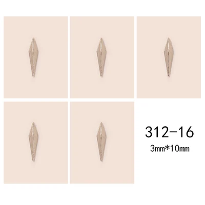 312-16 50 шт./лот 3D металлические украшения для дизайна ногтей Сердце/Бабочка/алмаз/цепь японские ногти части украшения маникюрные подвески - Цвет: 312-16