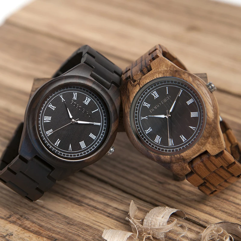 

Бобо птица Роскошные под старину мужские деревянные часы CdO18 CbO19 римскими цифрами Uomo Orologio в подарочной коробке