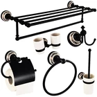 Европейское ретро кольцо для полотенецдержатель туалетной бумагиКрючок для халатадержатель для кистей античная медь керамика черная бронза серия